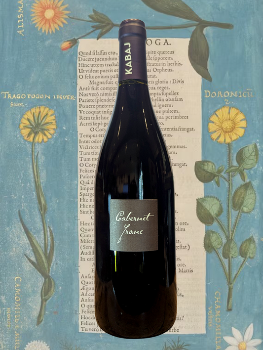 A bottle of Kabaj Cabernet Franc 2016 from Goriska Brda, Slovenia - An elegant and charming Cabernet Franc that's brimming with complexity. 