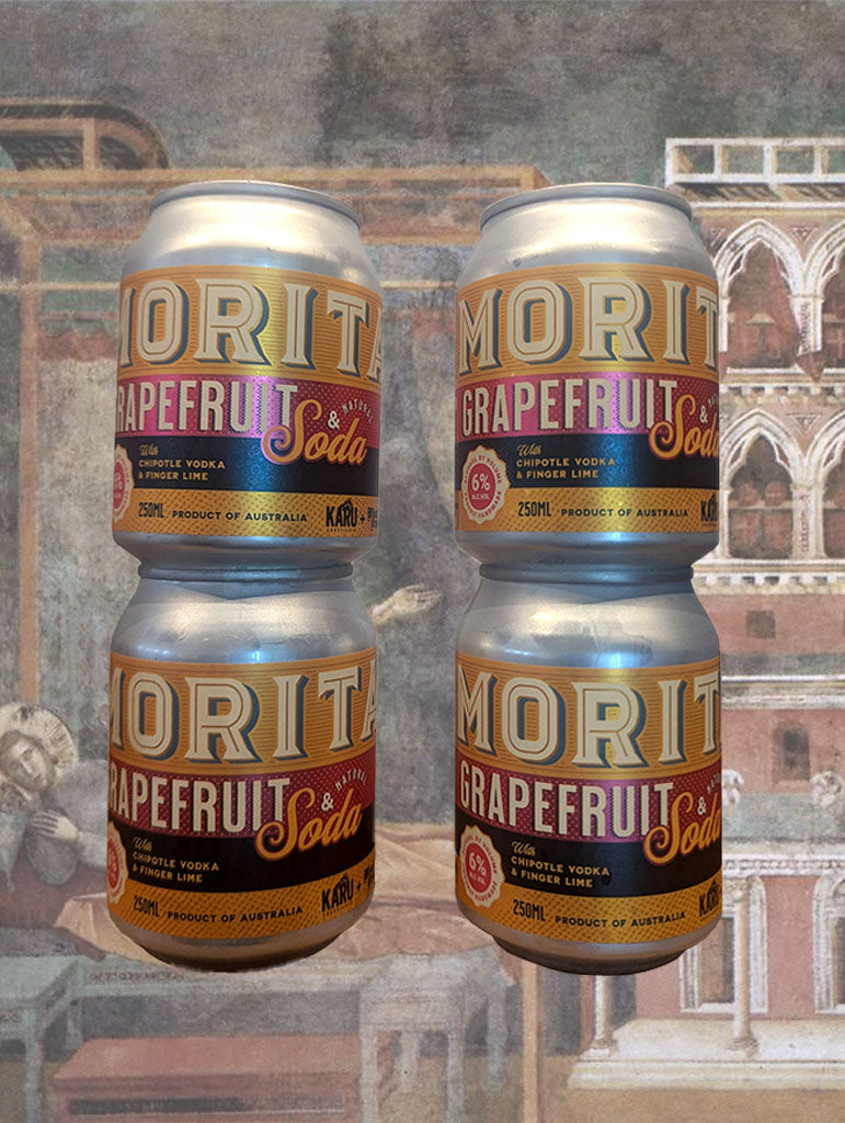A can of Karu Distillery and Mischief Brew 'Morita' Grapefruit Soda Premix from the BLue Mountains