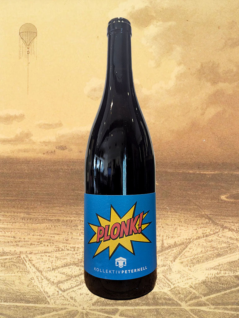 A bottle of Kollektiv Peternell 'PLONK!' 2022 from Burgenland, Austria