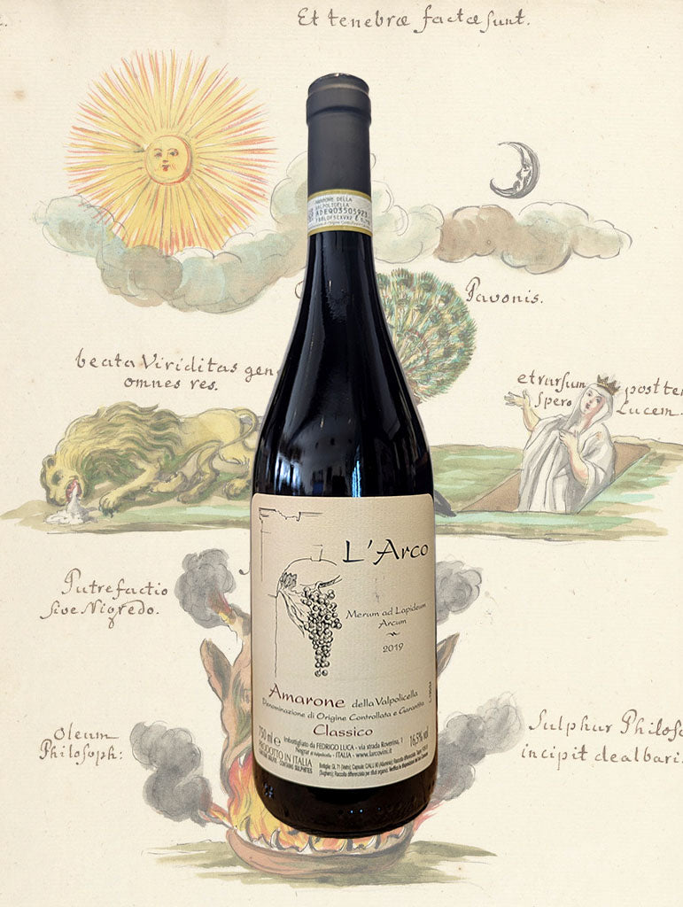 A bottle of L'Arco Amarone della Valpolicella Classico 2019 from Veneto, Italy