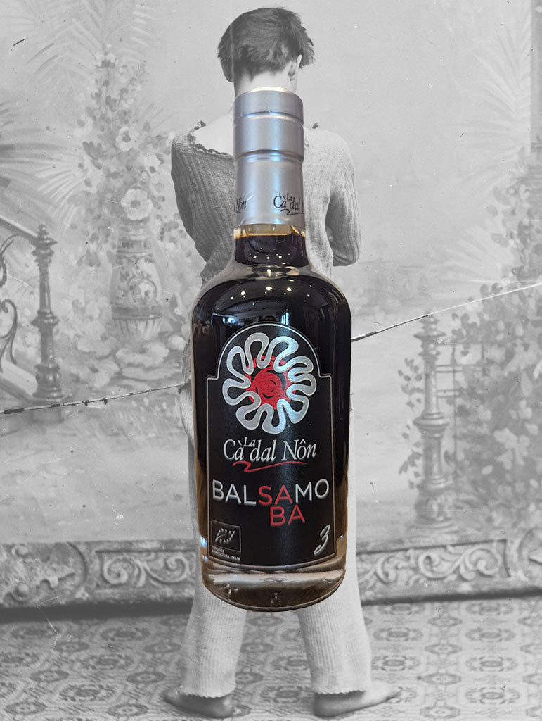 A bottle of La Ca dal Non 'BALSAMOSABA 3' Balsamic Vinegar from Emilia-Romagna, Italy