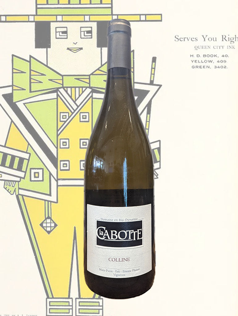 A bottle of La Cabotte 'Colline' Cotes du Rhone Blanc 2024 from Rhone, France