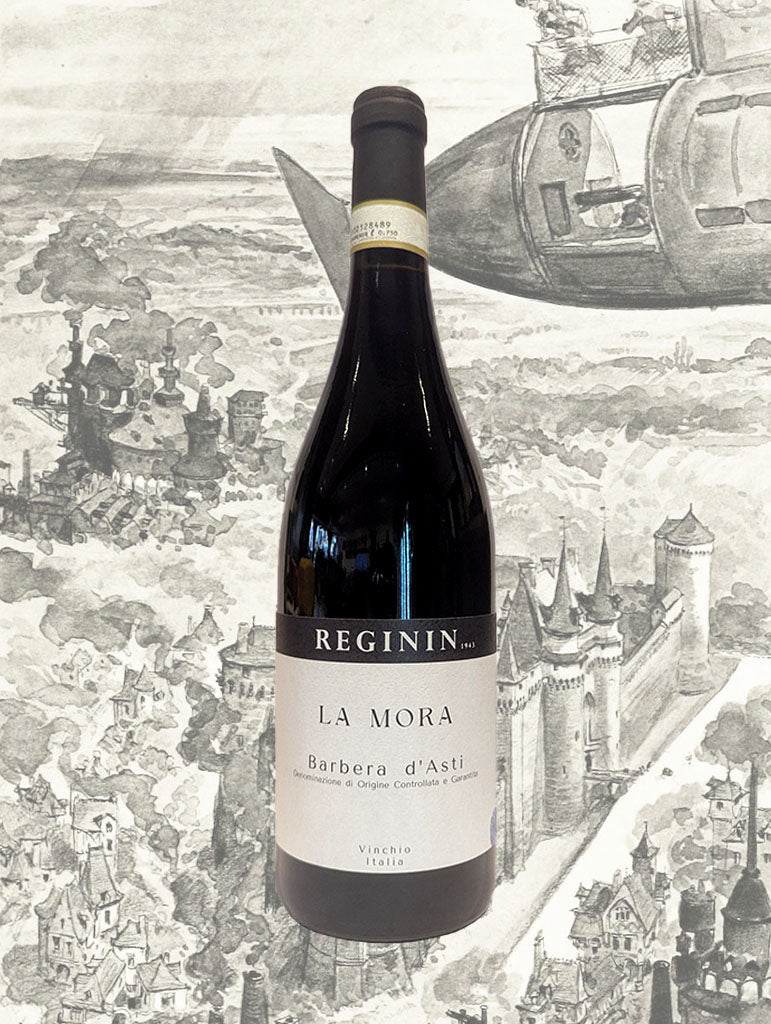 A bottle of Laiolo Reginin 'La Mora' Barbera d'Asti 2023 from Piemonte, Italy