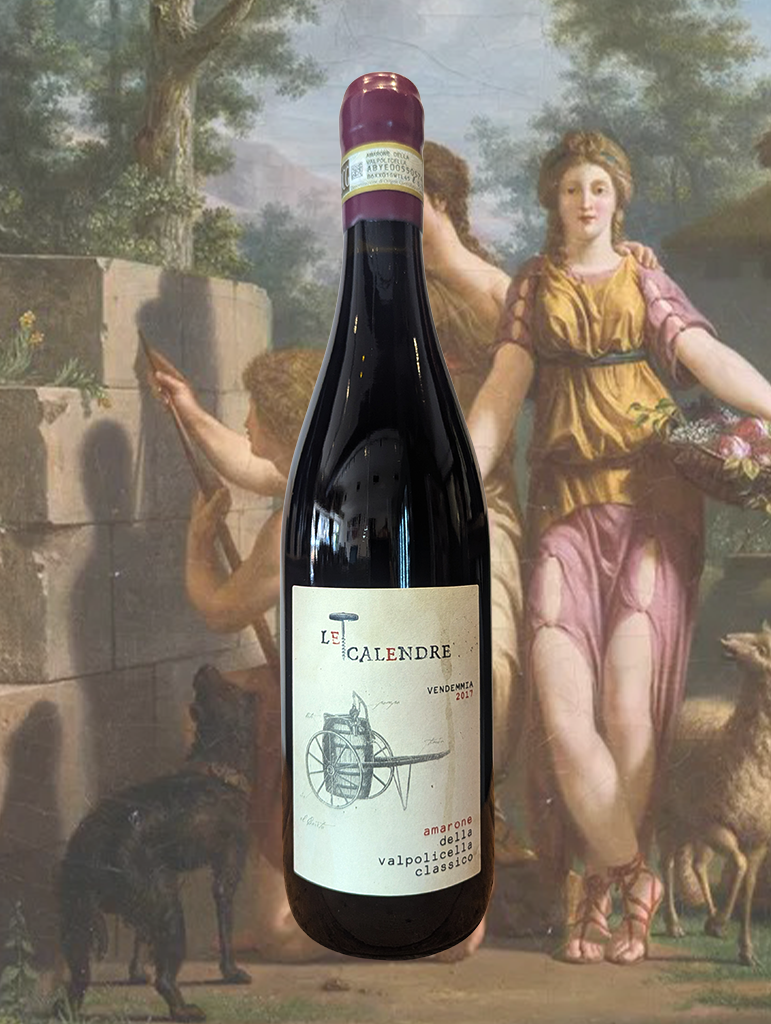 A bottle of Le Calendre Amarone della Valpolicella Classico 2017 from Veneto, Italy - An intense and richly concentrated Amarone from the heart of Valpolicella. 