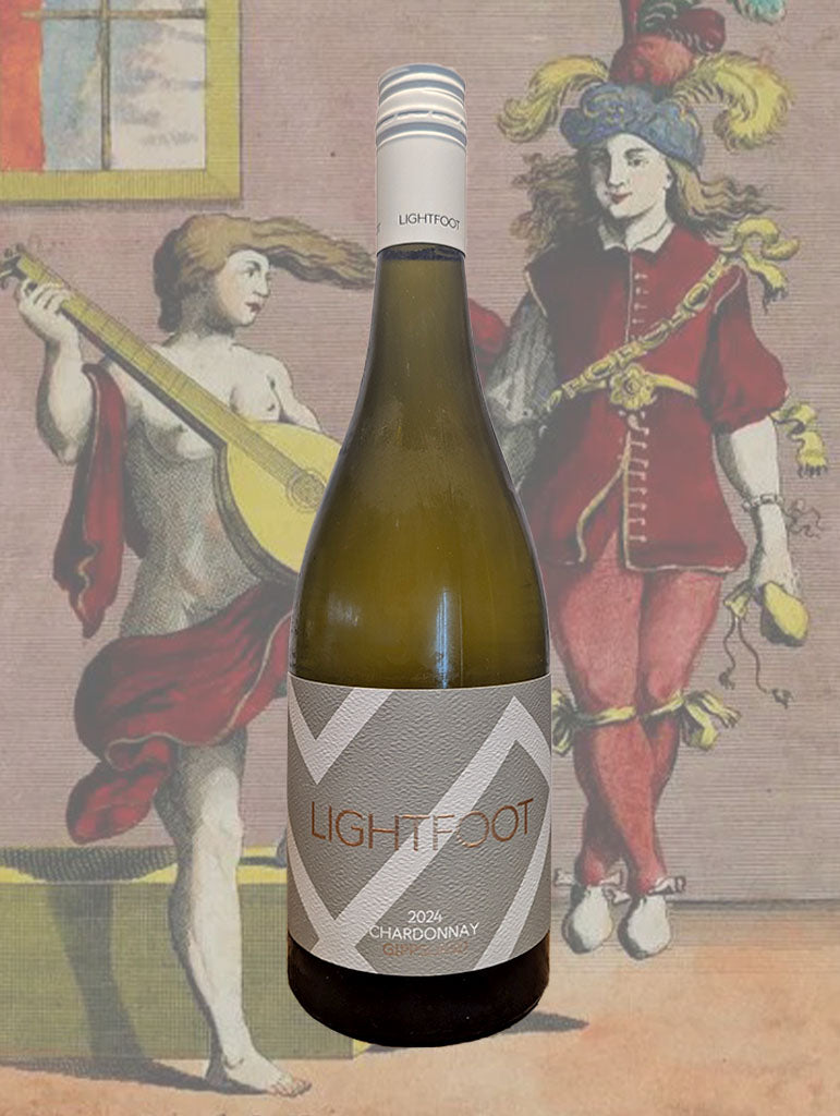 A bottle of Lightfoot 'Myrtle Point' Chardonnay 2024 from Gippsland, Victoria