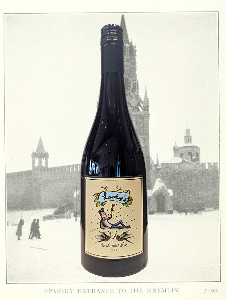 A bottle Lucky's Syrah Pinot Noir 2022 from Orange, NSW