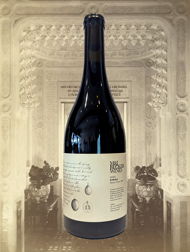A bottle of MJ Becker Syrah 2023 from Hunter Valley