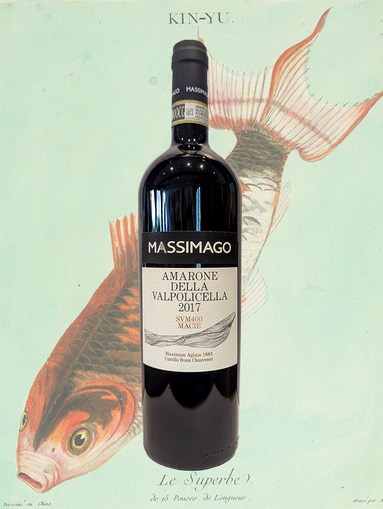A bottle of Massimago 'SVM400 Macie' Amarone della Valpolicella 2017 from Veneto, Italy