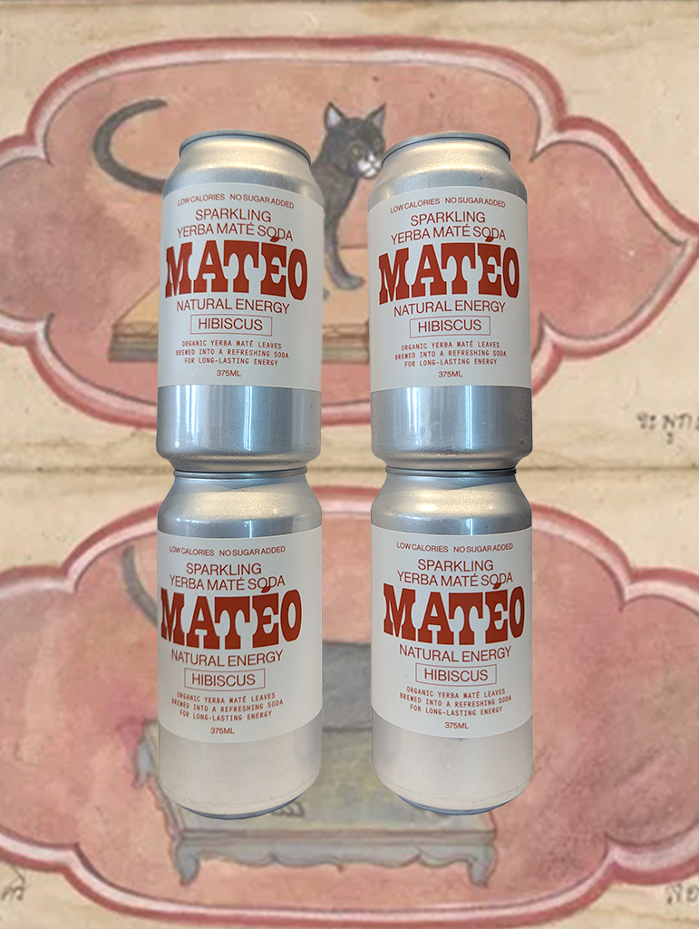 A can of Matéo 'Hibiscus' Sparkling Yerba Maté Soda CANS from Melbourne, Victoria 