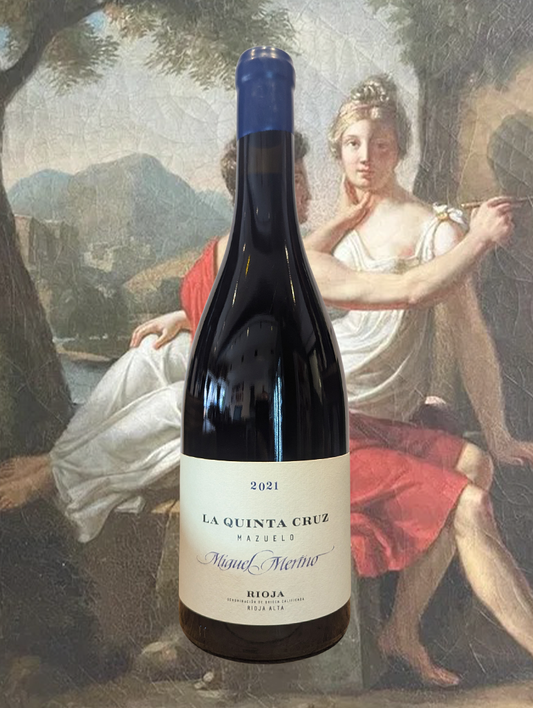A bottle of Miguel Merino 'La Quinta Cruz' Mazuelo 2022 from Rioja, Spain