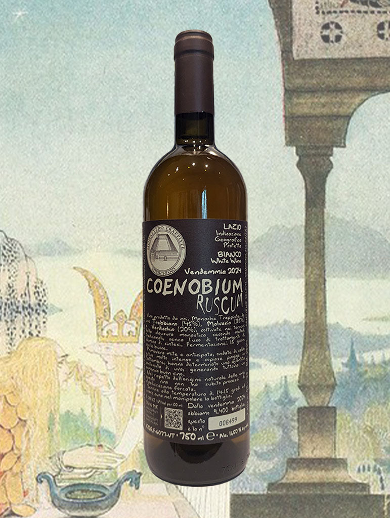 A bottle of Monastero Suore Cistercensi 'Coenobrium Ruscum' Skin Contact 2024 from Lazio, Italy