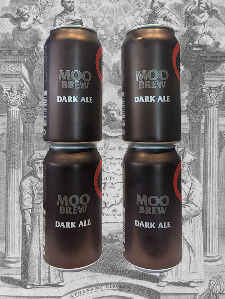 A can of Moo Brew Dark Ale from Bridgewater, TAS