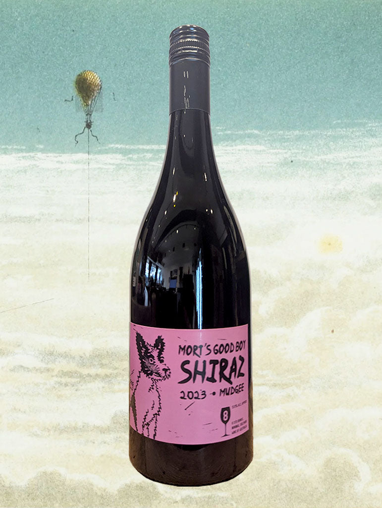 A bottle of Mort's 'Good Boy' Shiraz 2023 from Mudgee, NSW