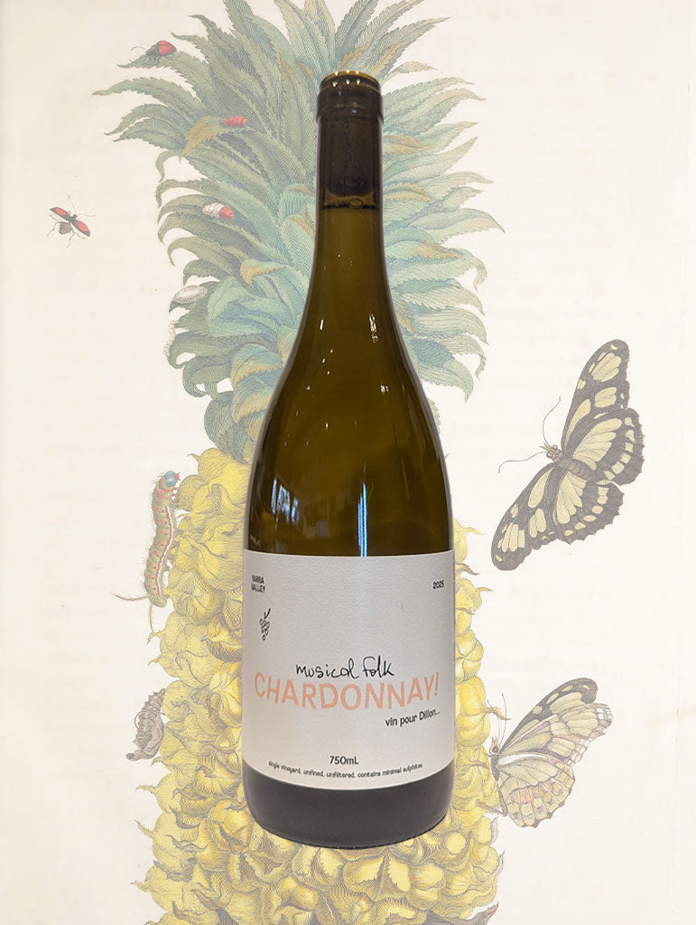 A bottle of Musical Folk Chardonnay 2025 from Yarra Valley