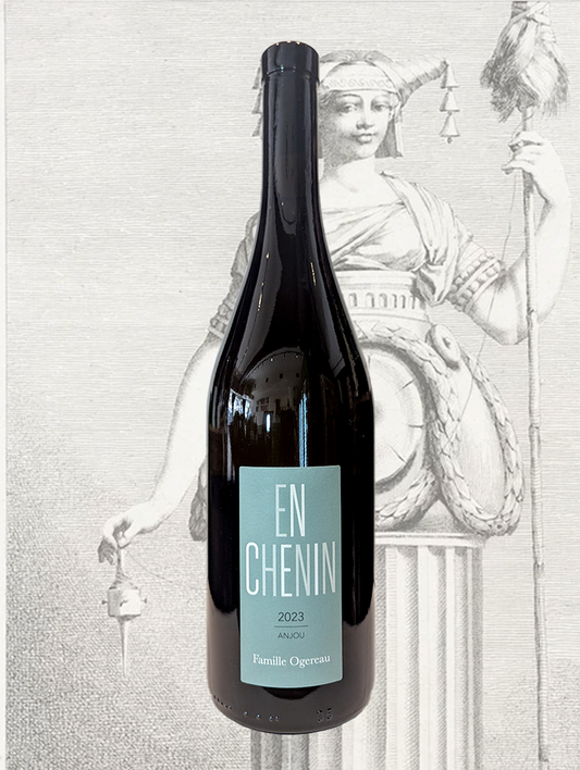 A bottle of Ogereau 'En Chenin' Anjou Blanc 2023 from Loire Valley, France - Textural and fleshy Chenin Blanc from Anjou, in the Loire Valley. 