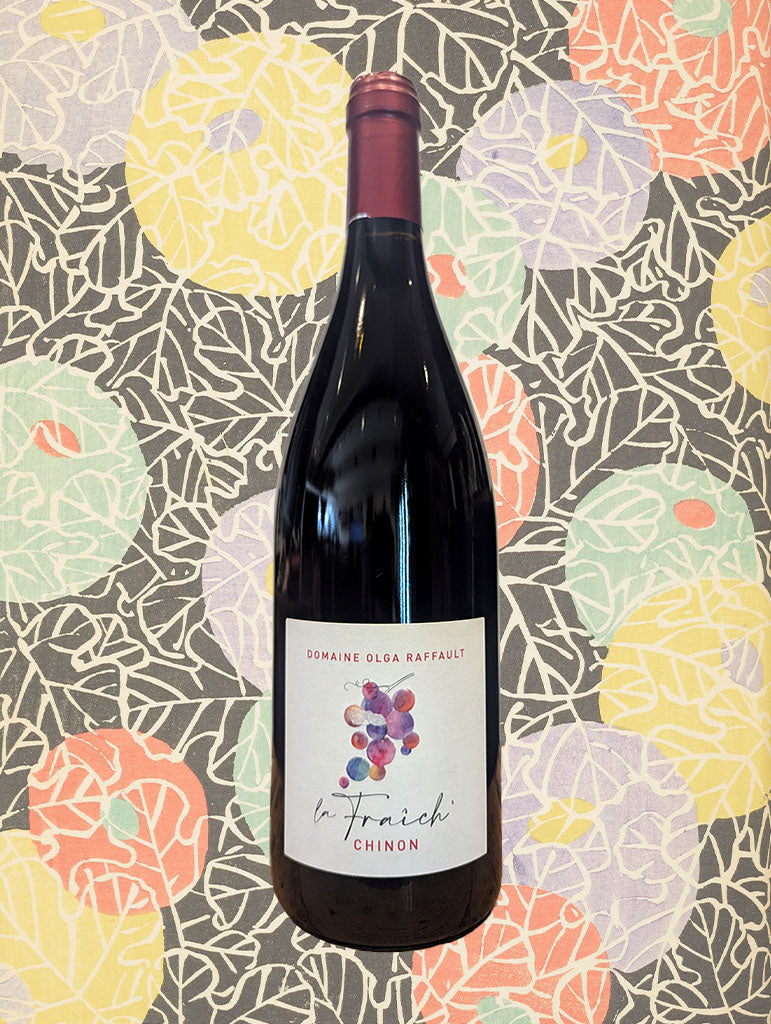 A bottle of Olga Raffault 'La Fraich' Chinon 2023 from Loire Valley, France
