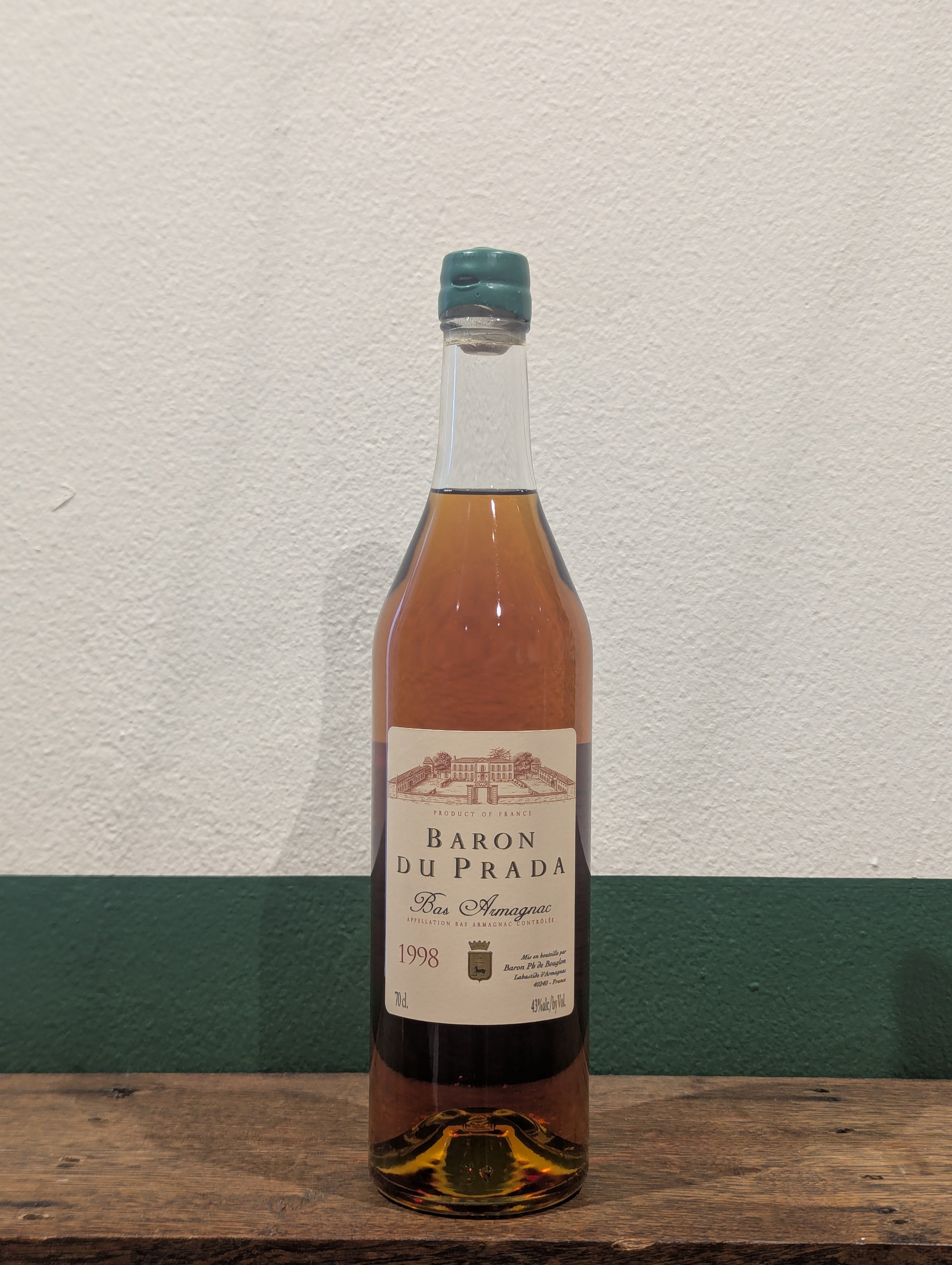 Baron du Prada 'Bas-Armagnac AOC 1998' Brandy | Landes, France
