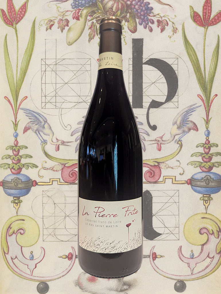 A bottle of Pas Saint Martin 'La PIerre Fritte' Saumur Rouge 2020 from Loire Valley, France