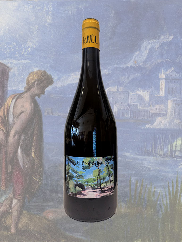 A bottle of Raúl Moreno 'El Próposito' Palomino 2023 from Jerez, Spain
