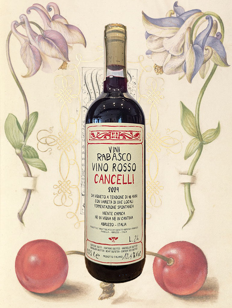 A bottle of Rabasco 'Cancelli' Rosso 2024 from Abruzzo, Italy