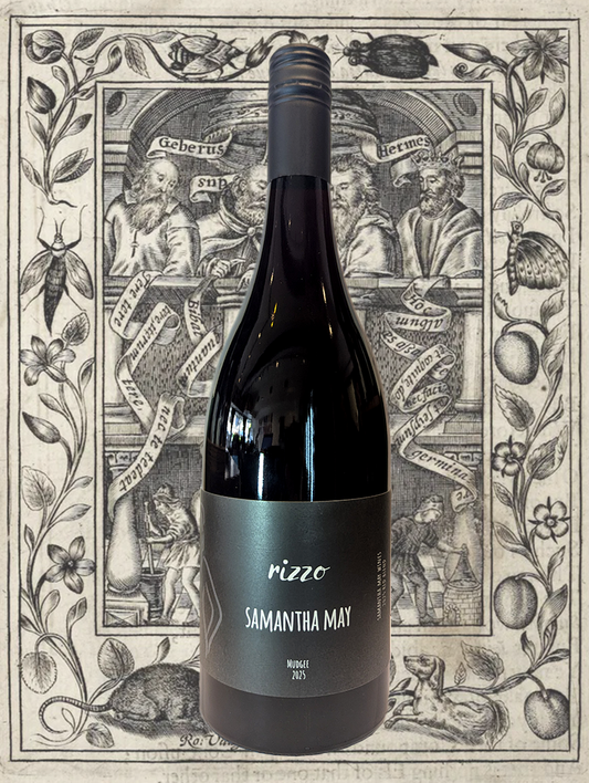 A bottle of Samantha May 'Rizzo' Chilled Red 2025 from Orange, NSW - An easy drinking red blend that's perfect for the summer warmth! 
