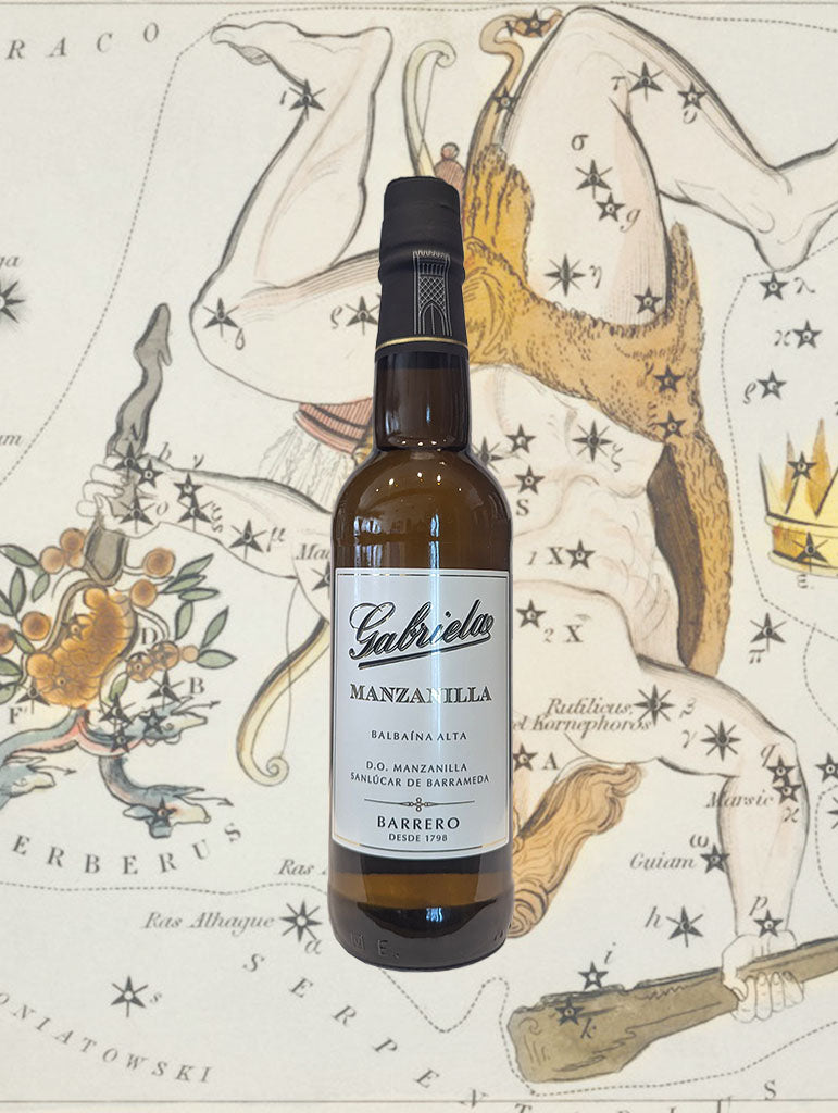 A bottle of Sanchez Ayala 'Gabriela' Manzanilla NV (375ml) from Jerez, Spain