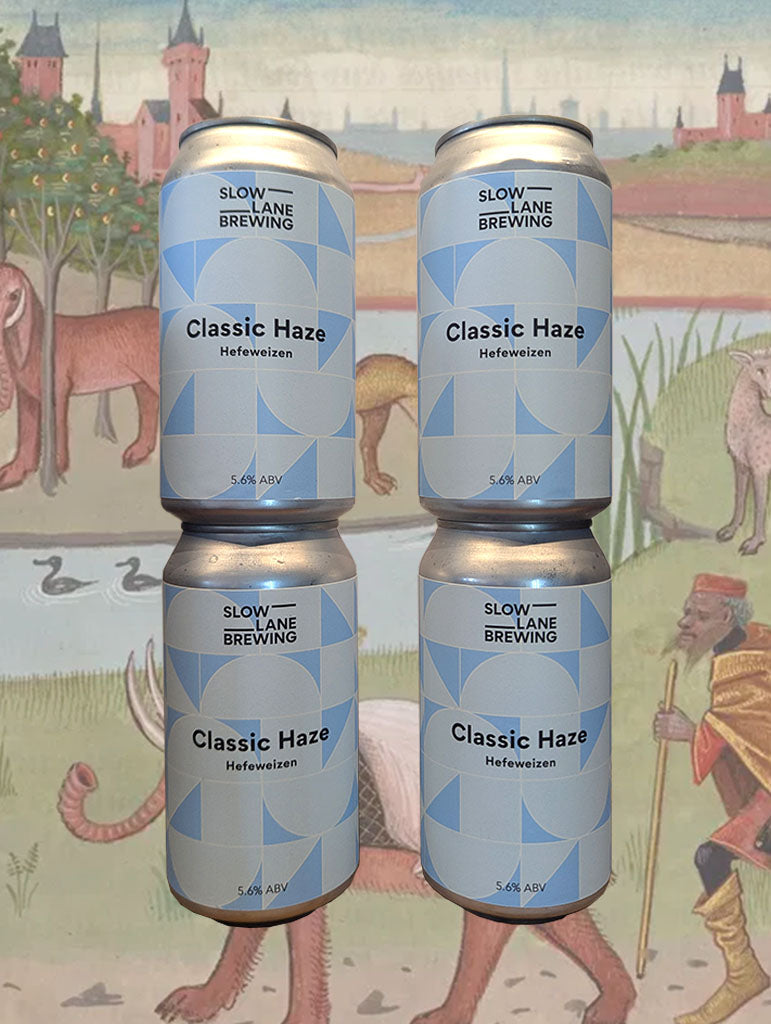 A can of Slow Lane 'Classic Haze' Hefeweizen, Botany, NSW