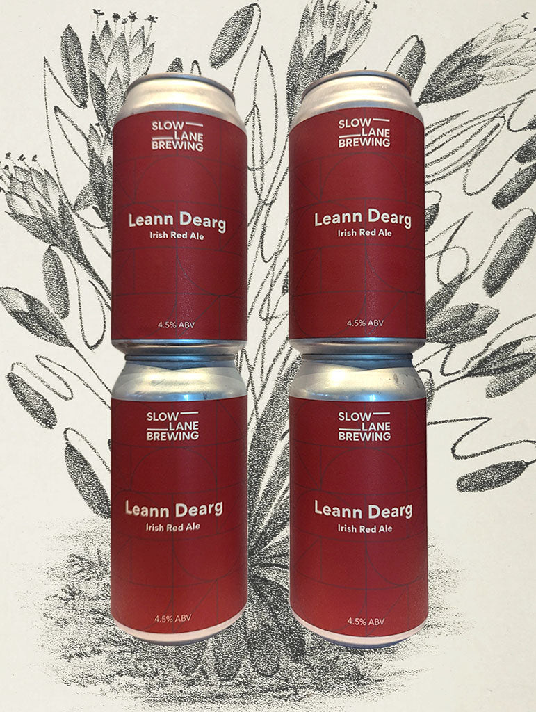A can of Slow Lane 'Leann Dearg' Irish Red Ale from Botany, NSW