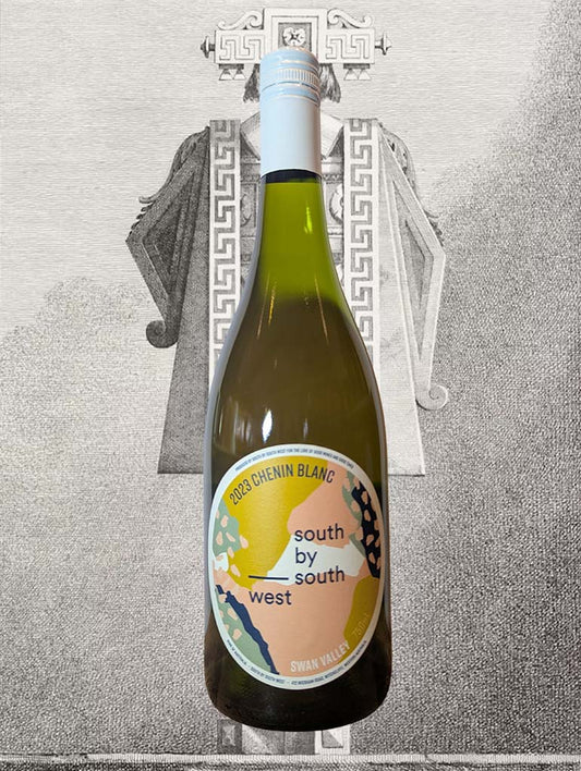 A bottle of South by South West Chenin Blanc 2023 from Swan Valley, WA – A salty, snappy and seriously drinkable white wine.