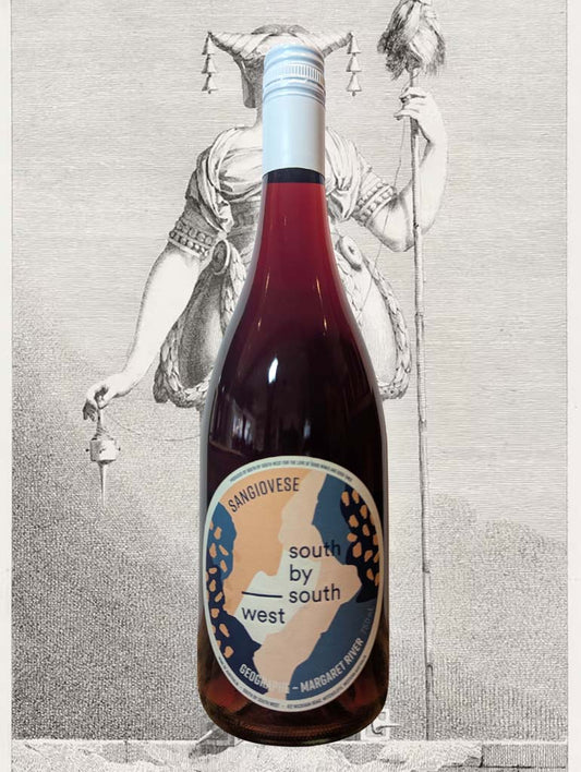 A bottle of South by South West Sangiovese 2022 from Margaret River, WA – A Juicy and smooth red wine. 