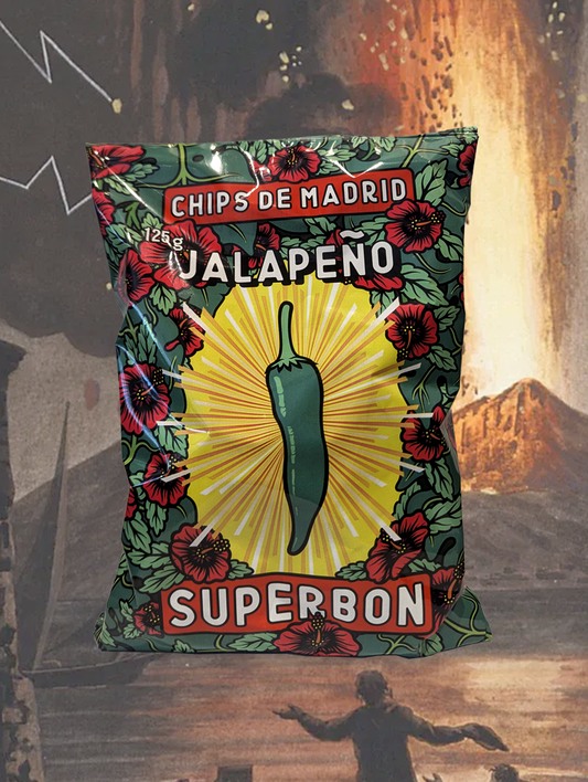 A bag of Superbon 'Jalapeno' Crisps from Spain 