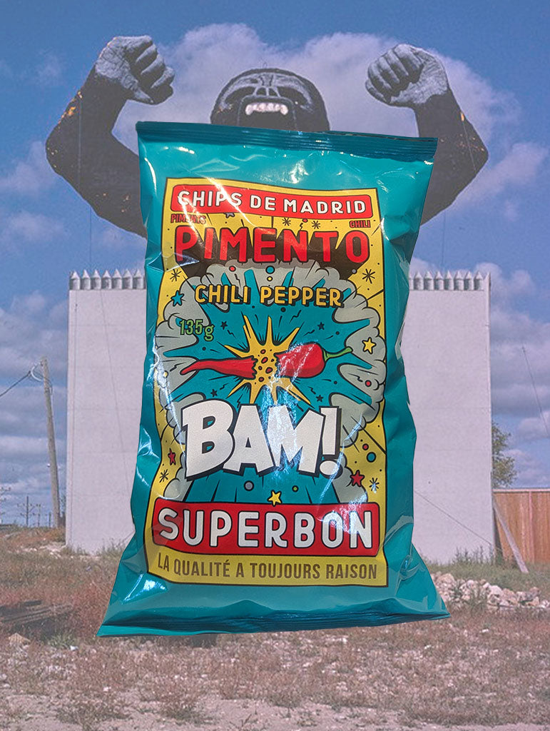 A bag of Superbon 'Pimento (Pepper)' Crisps from Spain