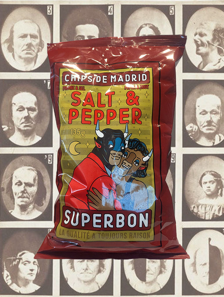 A bag of Superbon 'Salt & Pepper' Crisps from Spain
