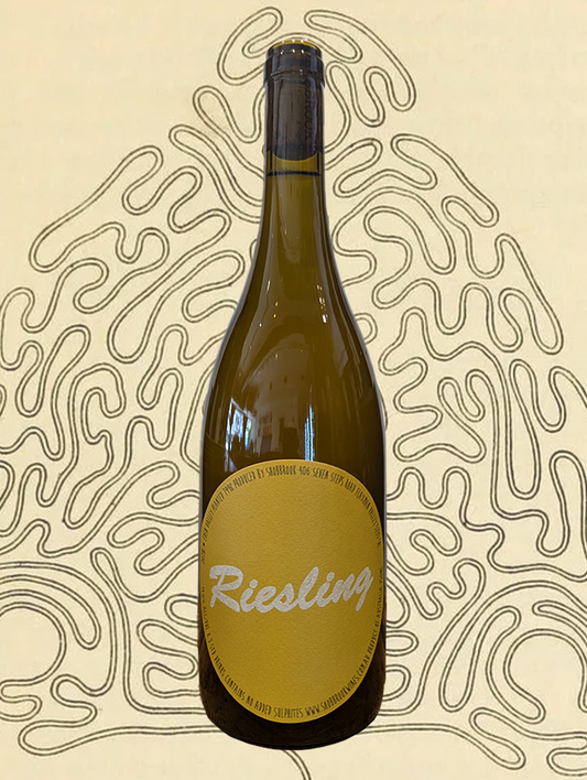 A bottle of Tom Shobbrook Riesling 2023 from Eden Valley, SA - Fresh and lean with an irresistible slurpiness. Aromatic, with honey blossoms, ripe apricots, and citrus that cascade onto a creamy palate layered with nectarine, lime, and a striking minerality. 