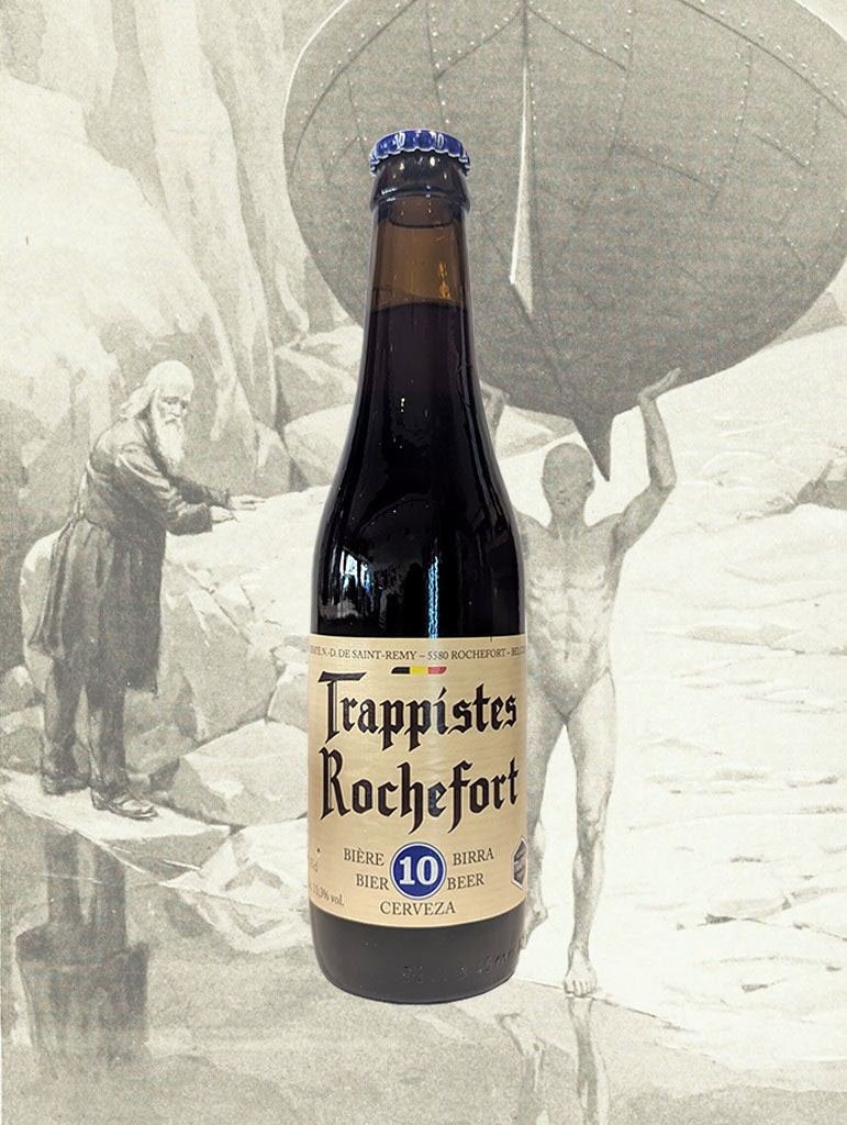 A bottle of Trappistes Rochefort '10' Trappist from Belgium
