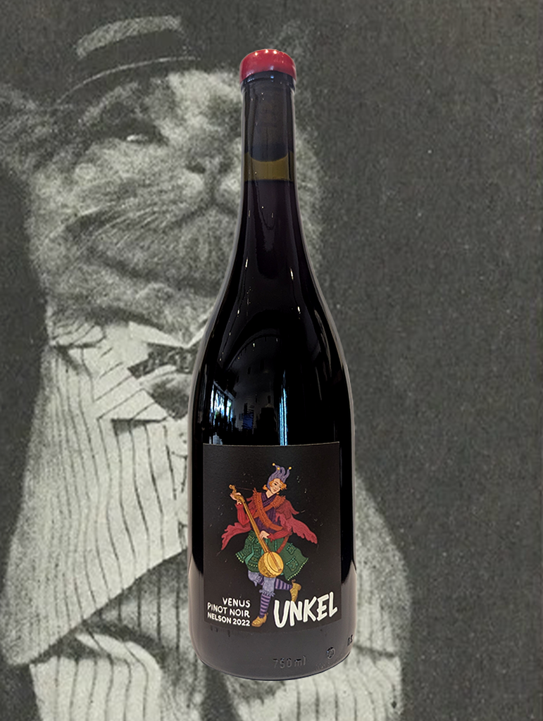 A bottle of Unkel 'Venus' Pinot Noir 2022 from Nelson, New Zealand