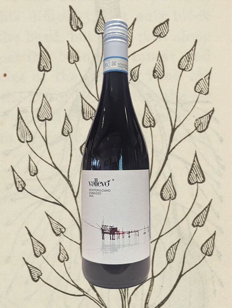 A bottle of Vallevo Montepulciano d'Abruzzo 2023 from Abruzzo, Italy