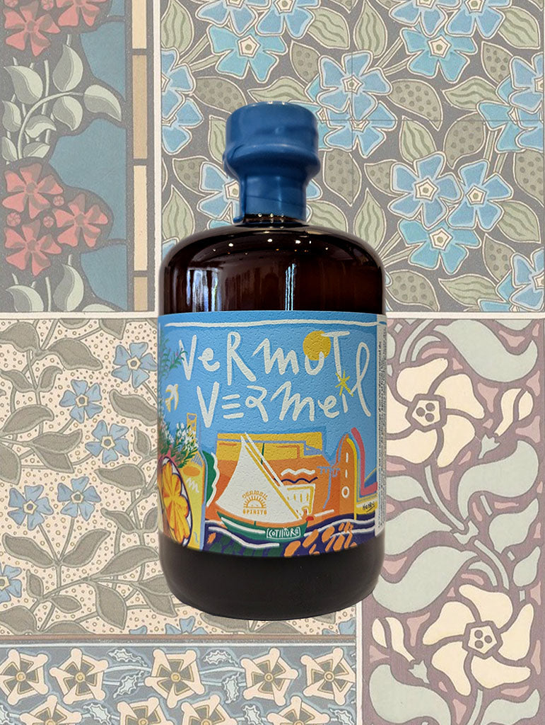A bottle of Vermeil Spirits Vermut from Roussillon, France