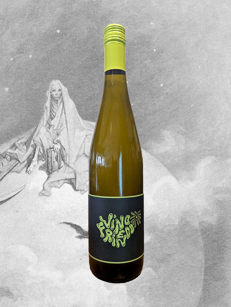A bottle of Vino Friendo 'Bianco' Fiano 2025 from Canberra