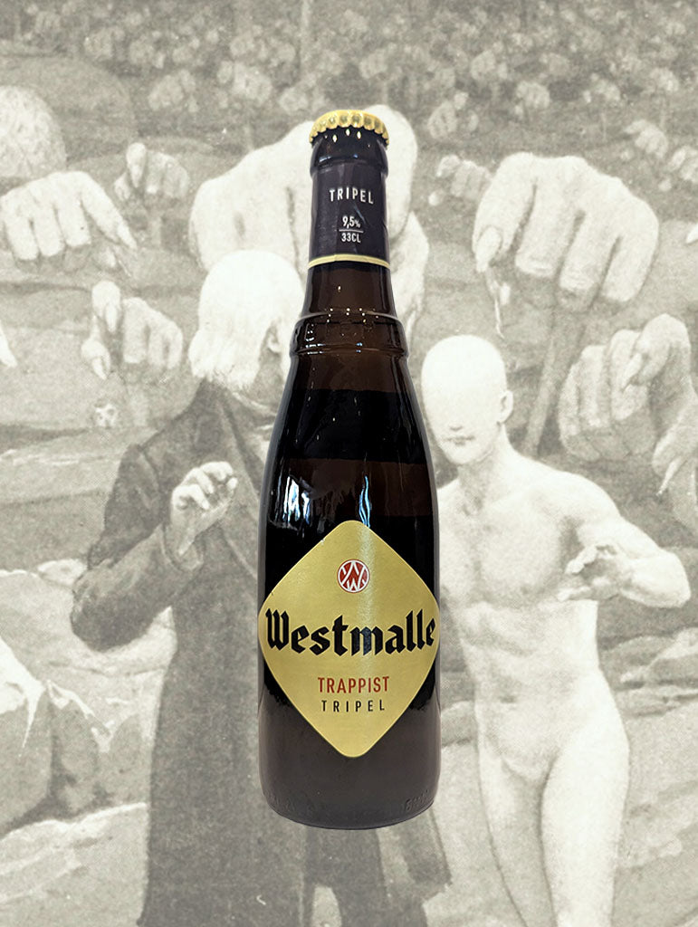 A bottle of Westmalle Trappist Tripel from Belgium