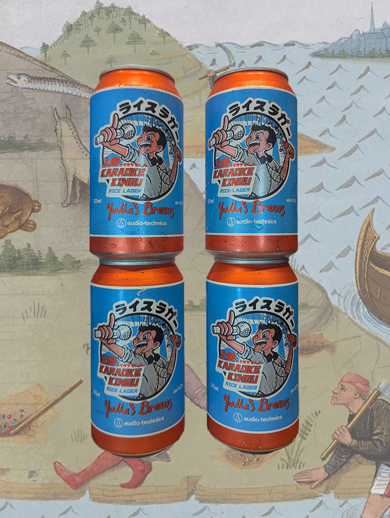 A can of Yulli's 'Karaoke Kingu' Rice Lager from Alexandria, NSW