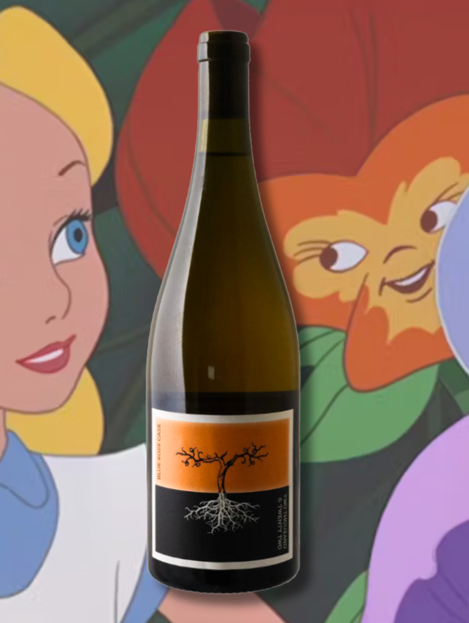 Poppelvej 'Blue Rose Case' Chenin Blanc 2022 bottle. Natural white wine from McLaren Vale made with Chenin Blanc. Medium-bodied, dry, and textured.