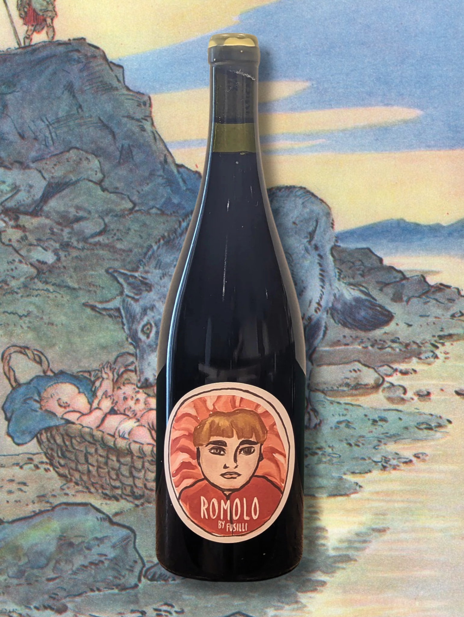 Vini Fusilli 'Romolo' Pinot Nero 2023 bottle. Natural Pinot Noir from Huon Valley, Tasmania. Minimal intervention, light-bodied red with elegant, earthy character.Vini Fusilli 'Romolo' Pinot Nero 2023 bottle. Natural Pinot Noir from Huon Valley, Tasmania. Minimal intervention, light-bodied red with elegant, earthy character.