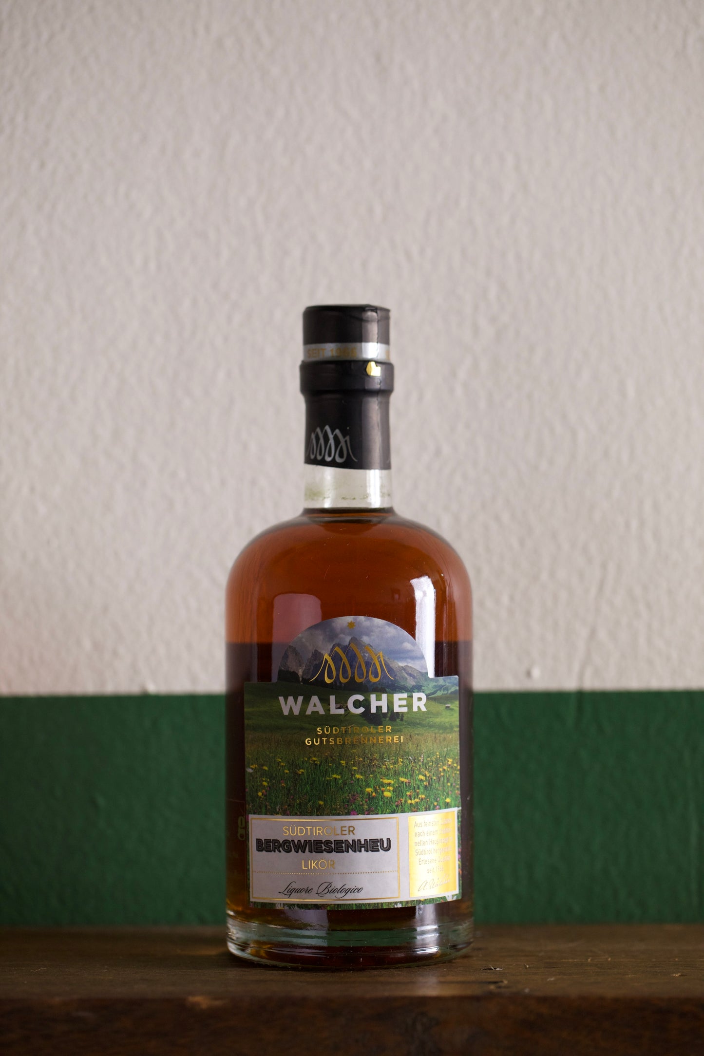 Bottle of Walcher 'Bergwiesenheu Likor' (Mountain Hay Liqeur) 500ml