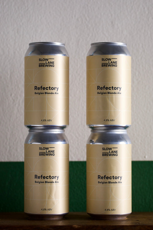 4 cans of Slow Lane 'Refectory' Belgian Blonde Ale 375ml each